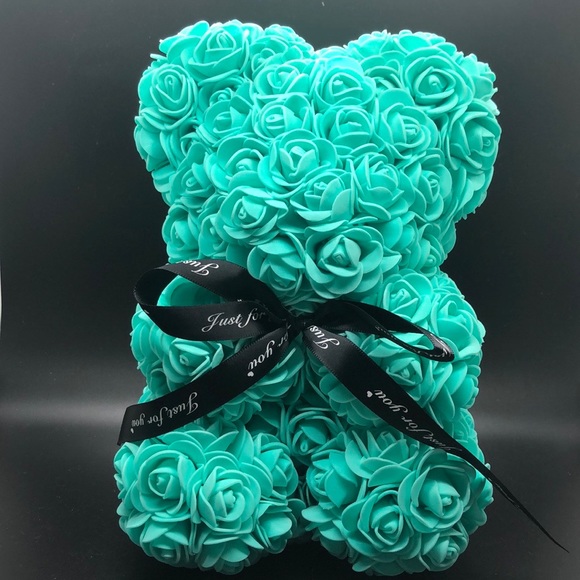 tiffany blue rose teddy bear